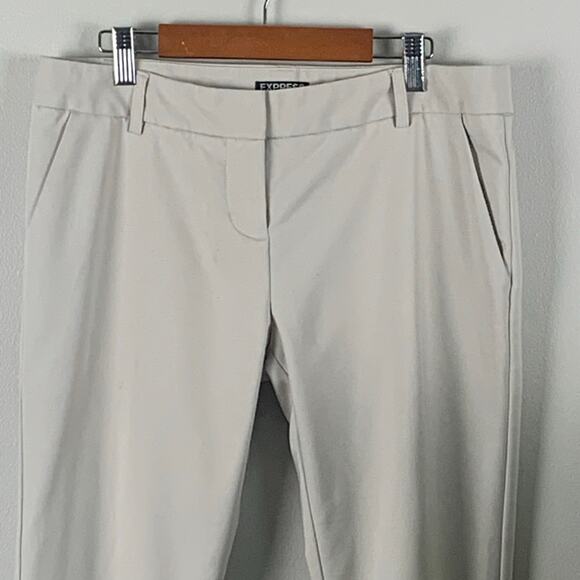 Express Columnist Warm Stone Mid Rise Slacks Size 6R - Picture 2 of 10